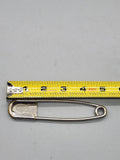 Vintage Risdon Key-Tag Safety Pin Silver Metal Keychain Holder Large Utility