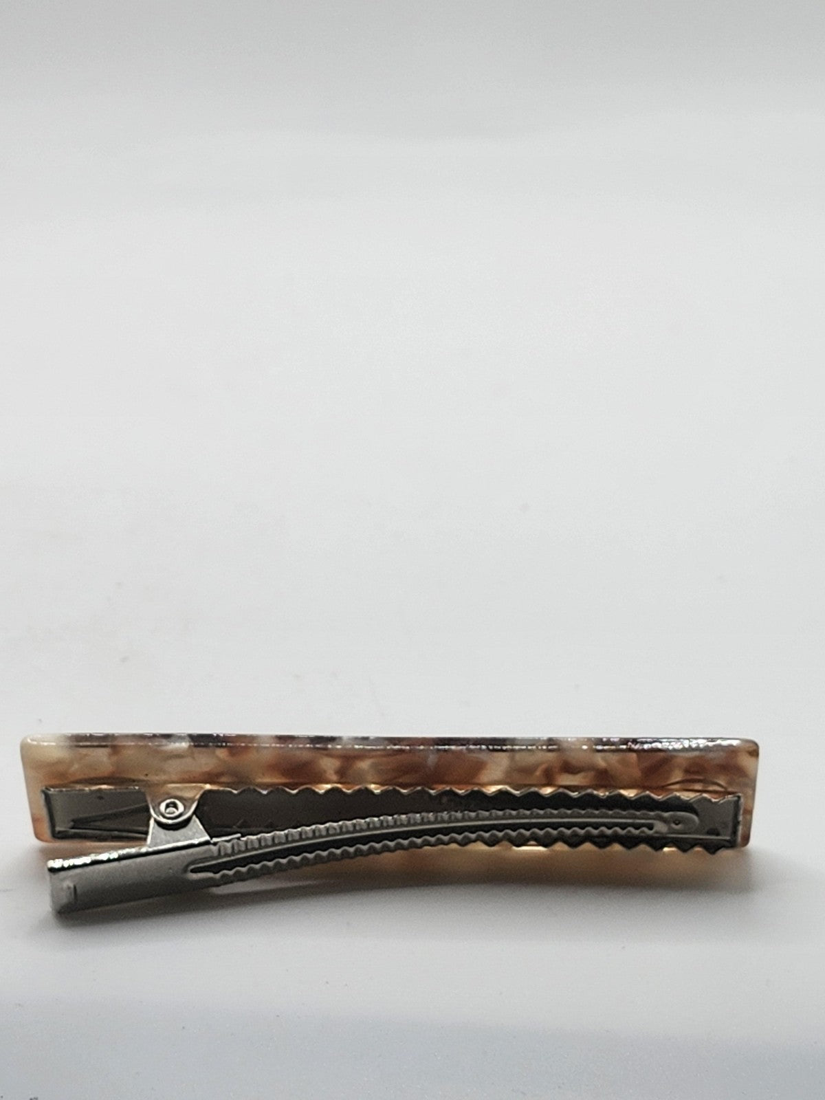 Acrylic Brown Spotted Rectangle Hair Clip Barrette One Size Women Teens