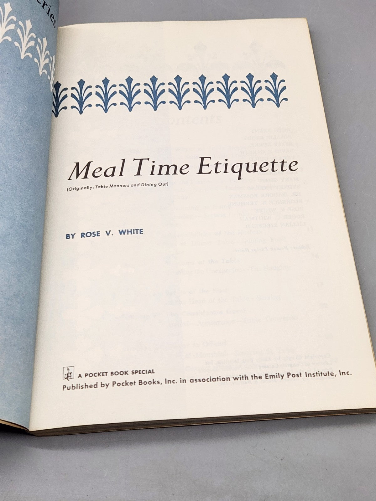 Vintage Emily Post Meal Time Etiquette Paperback Pocket Book Table Manners