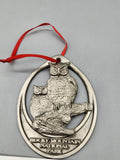 2006 Michael Ricker Rocky Mountain National Park Owl Pewter Ornament w/ COA