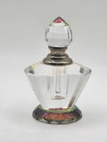 Faceted Glass Perfume Bottle Iridescent Rainbow Base Clear Stopper Decor Vanity
