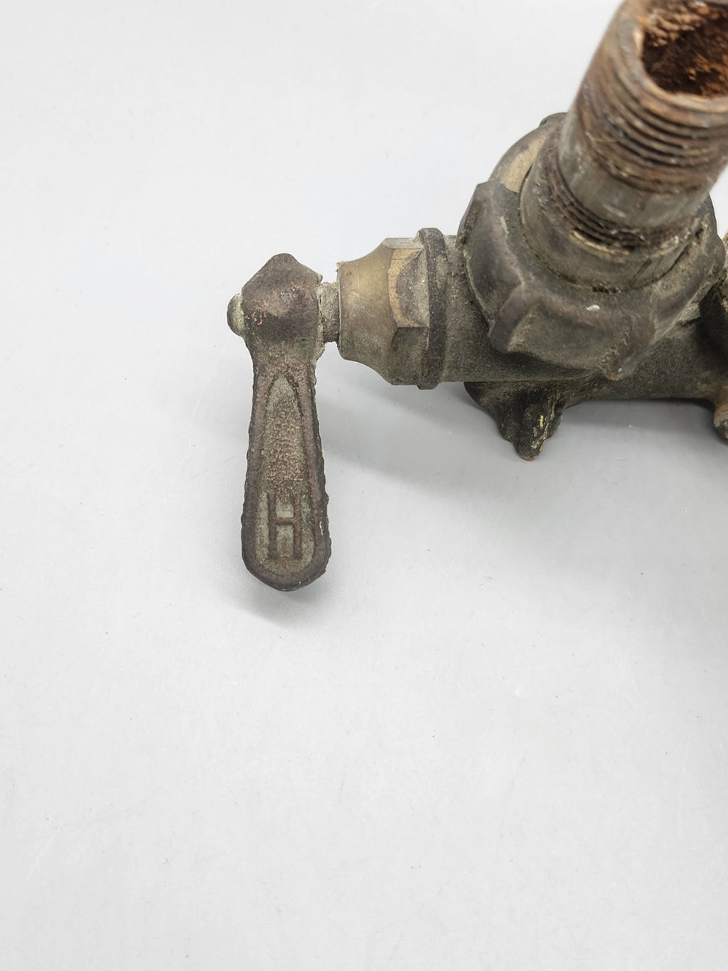 Vintage Brass Bridge Kitchen Faucet Hot Cold Wall Mount Faucet Parts Repair