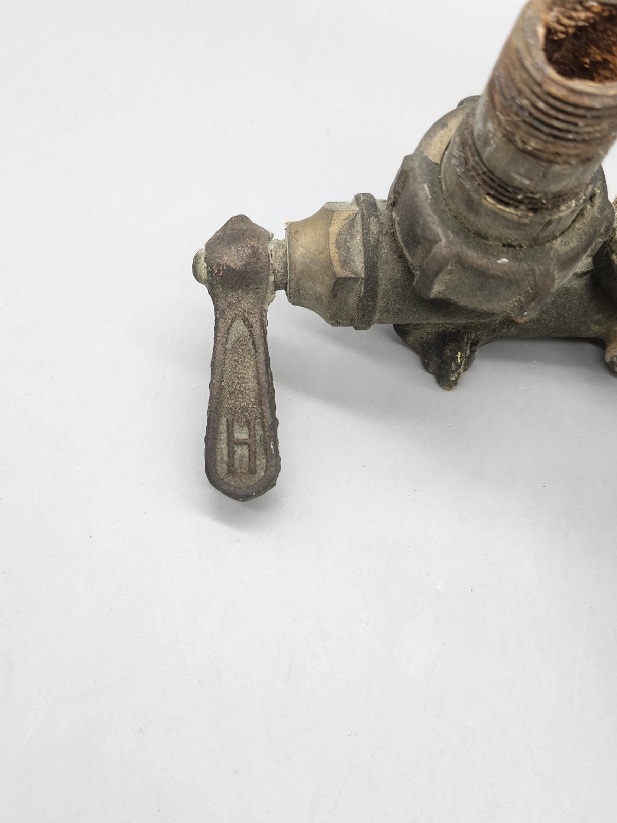 Vintage Brass Bridge Kitchen Faucet Hot Cold Wall Mount Faucet Parts Repair