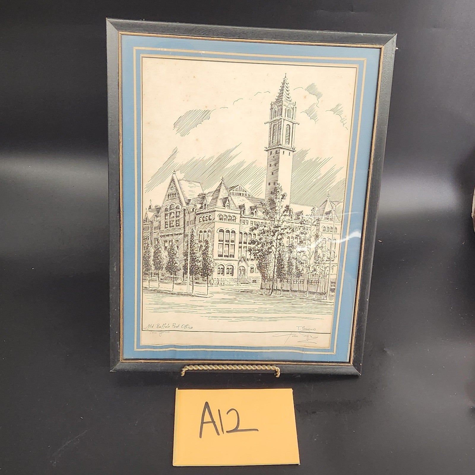Vintage Tom Sgovio Old Buffalo Post Office Limited Edition Framed Print Wall Art