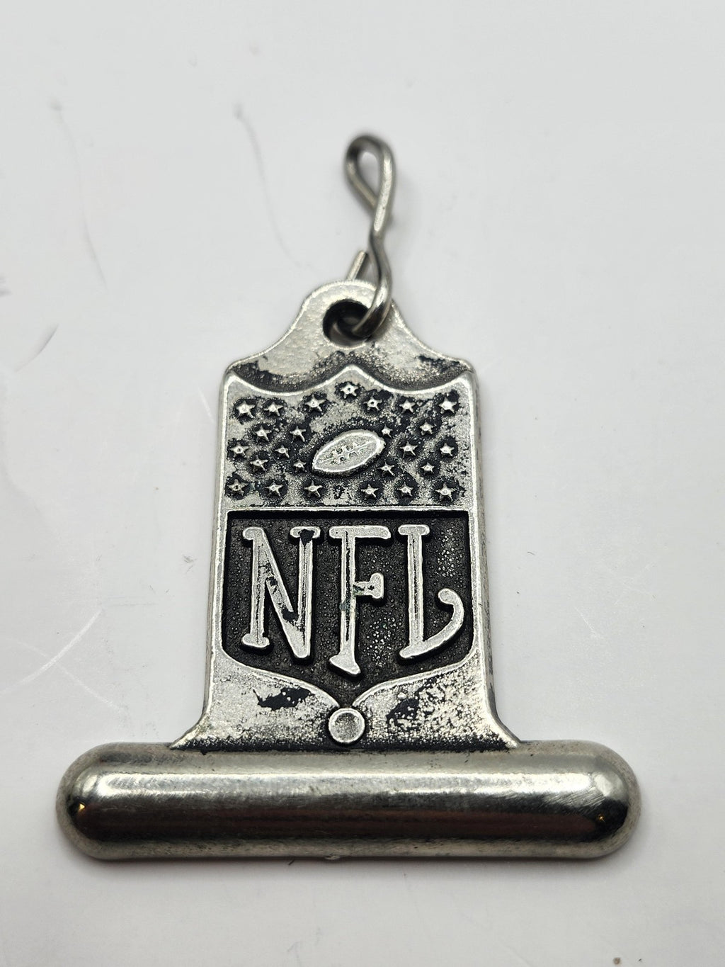 NFL Shield Ornament Silver Football Logo League Emblem Charm Hanging Decoration