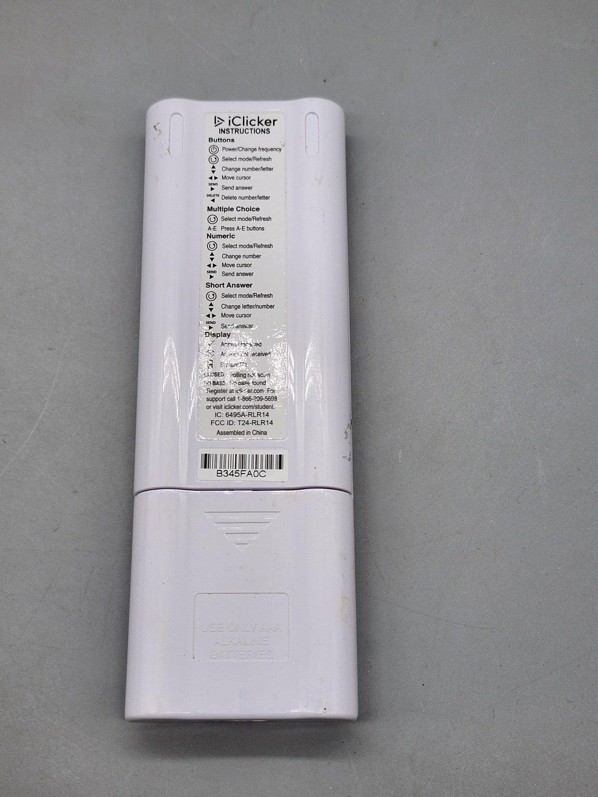 IClicker 2 Student Response Remote White Classroom Clicker For Parts Or Repair