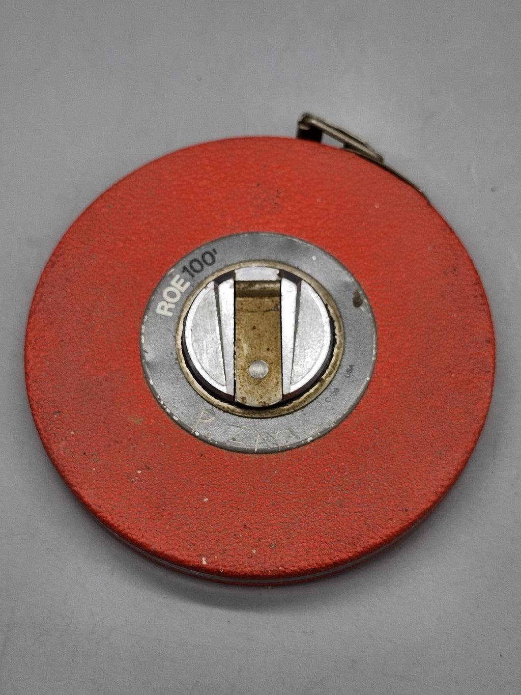 ROE 100ft Long Tape Reel Red Steel Standard Measuring Tool USA Handheld Workshop