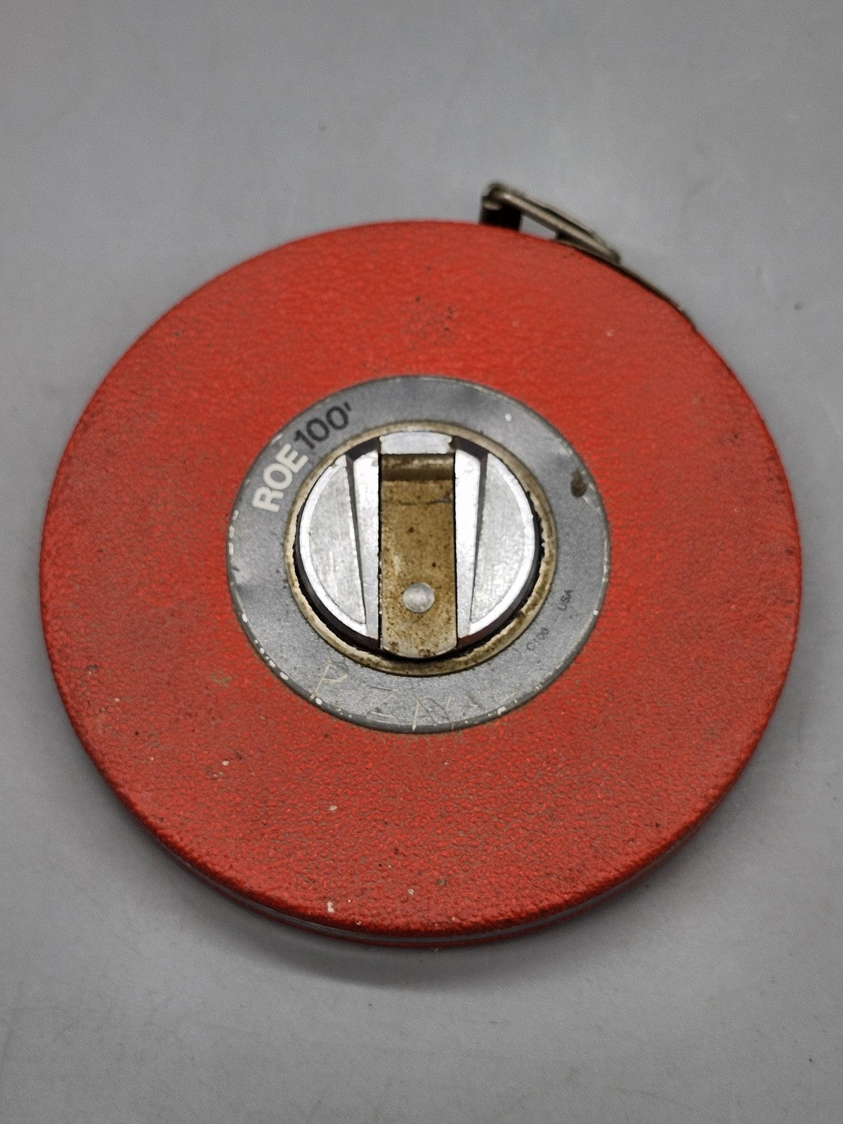 ROE 100ft Long Tape Reel Red Steel Standard Measuring Tool USA Handheld Workshop