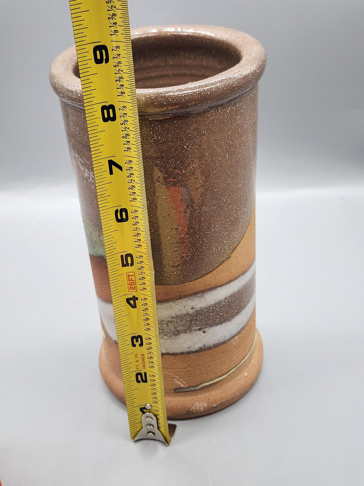 Brown Abstract Stoneware Vase Contemporary Art Pottery Table Shelf Decor