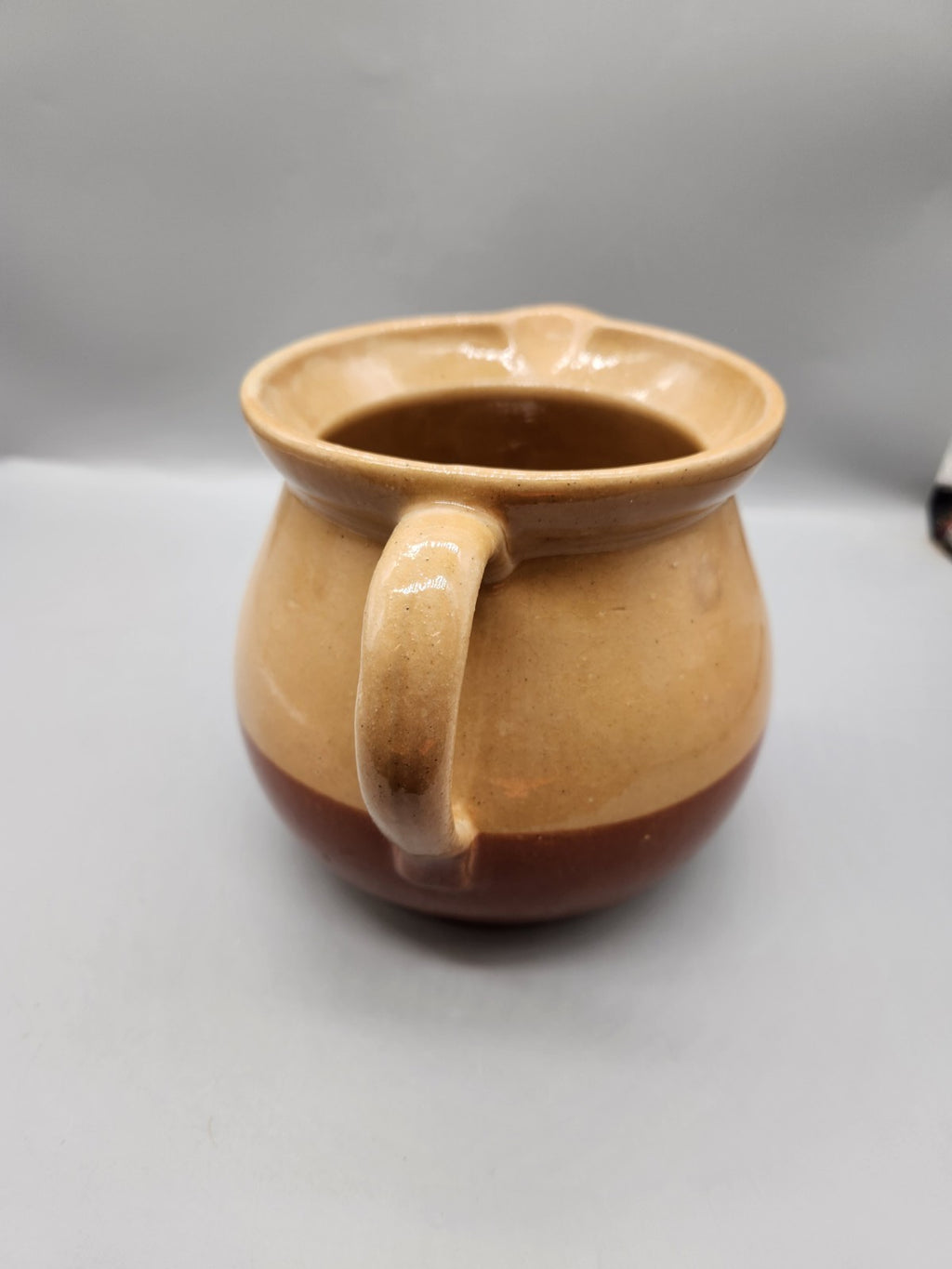 Vintage Cabinart Bakeware USA Covered Pitcher Stoneware Brown Tan Rustic...