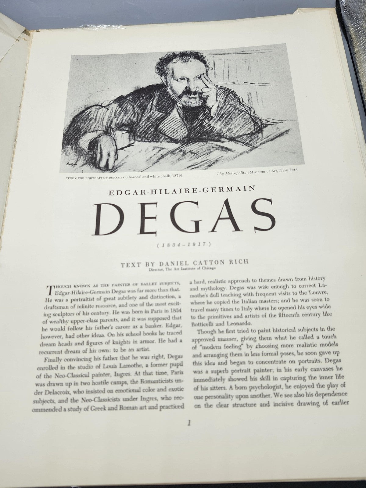 Vintage Degas 16 Full Color Prints Daniel Catton Rich White HC USA 1952