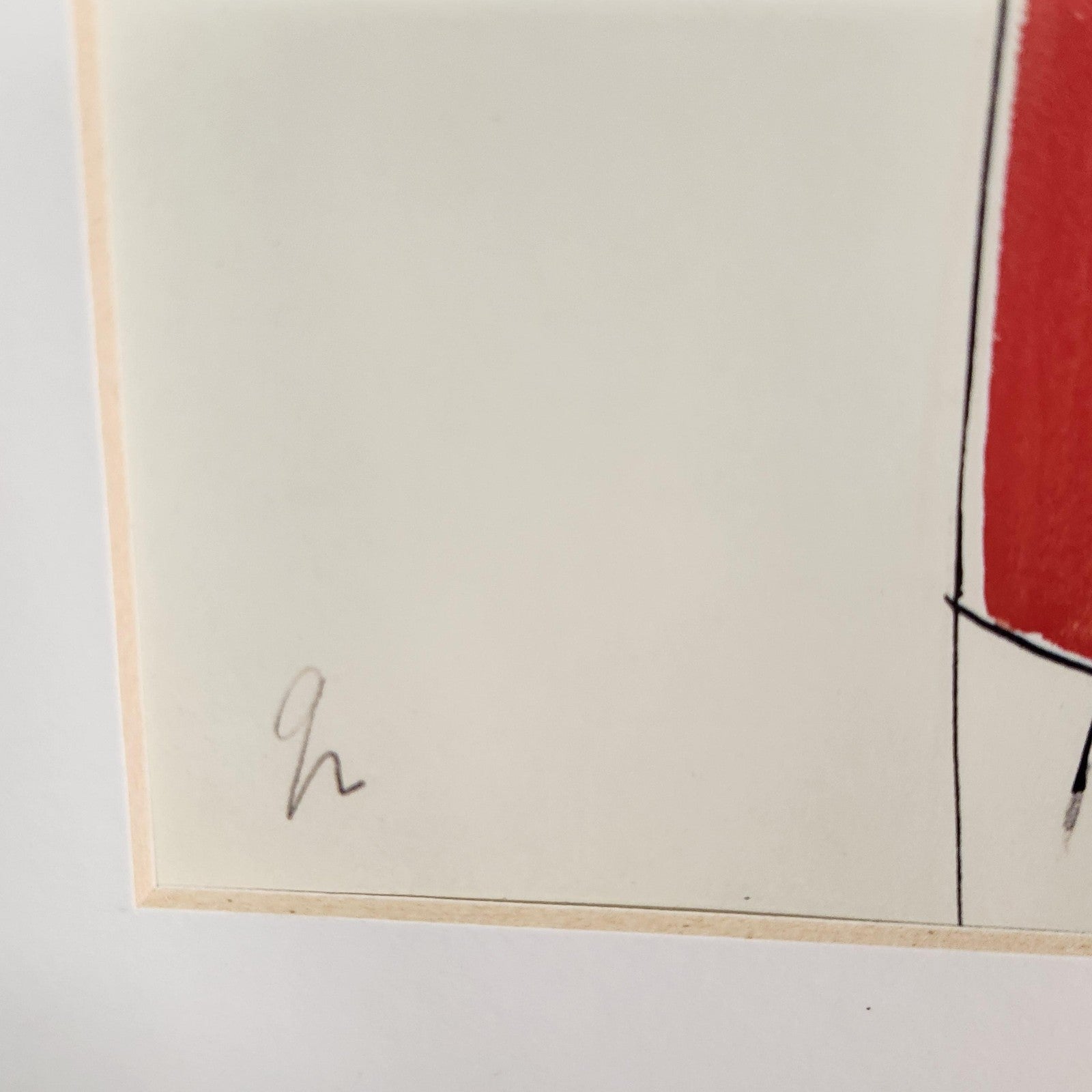 Fashion Woman Red Dress Original Ink Illustration Drawing Matted 14x11 Art