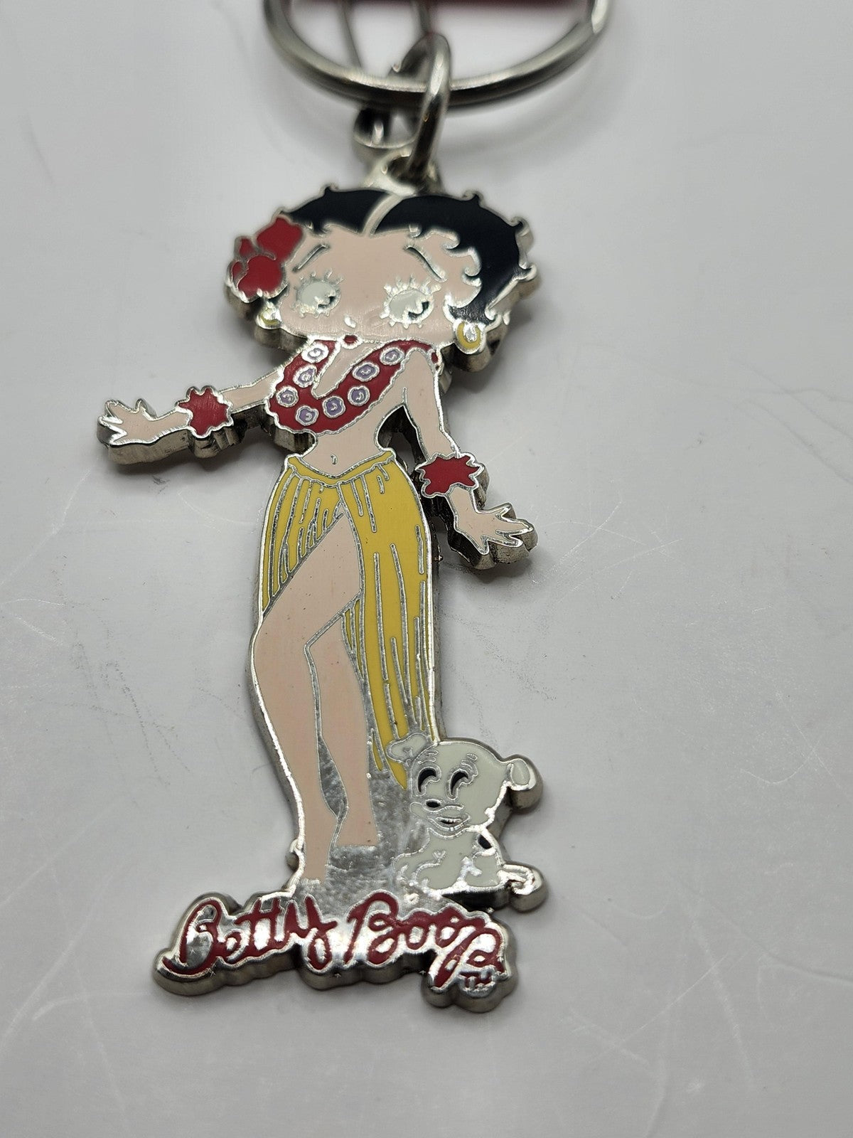 Vintage Betty Boop Pudgy Keychain Plasticolor 2003 Multicolor Metal Key Pals