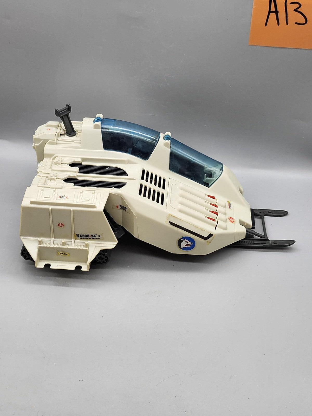Vintage G.I. Joe Cobra Commander WOLF Vehicle Hasbro White Plastic Toy Loose