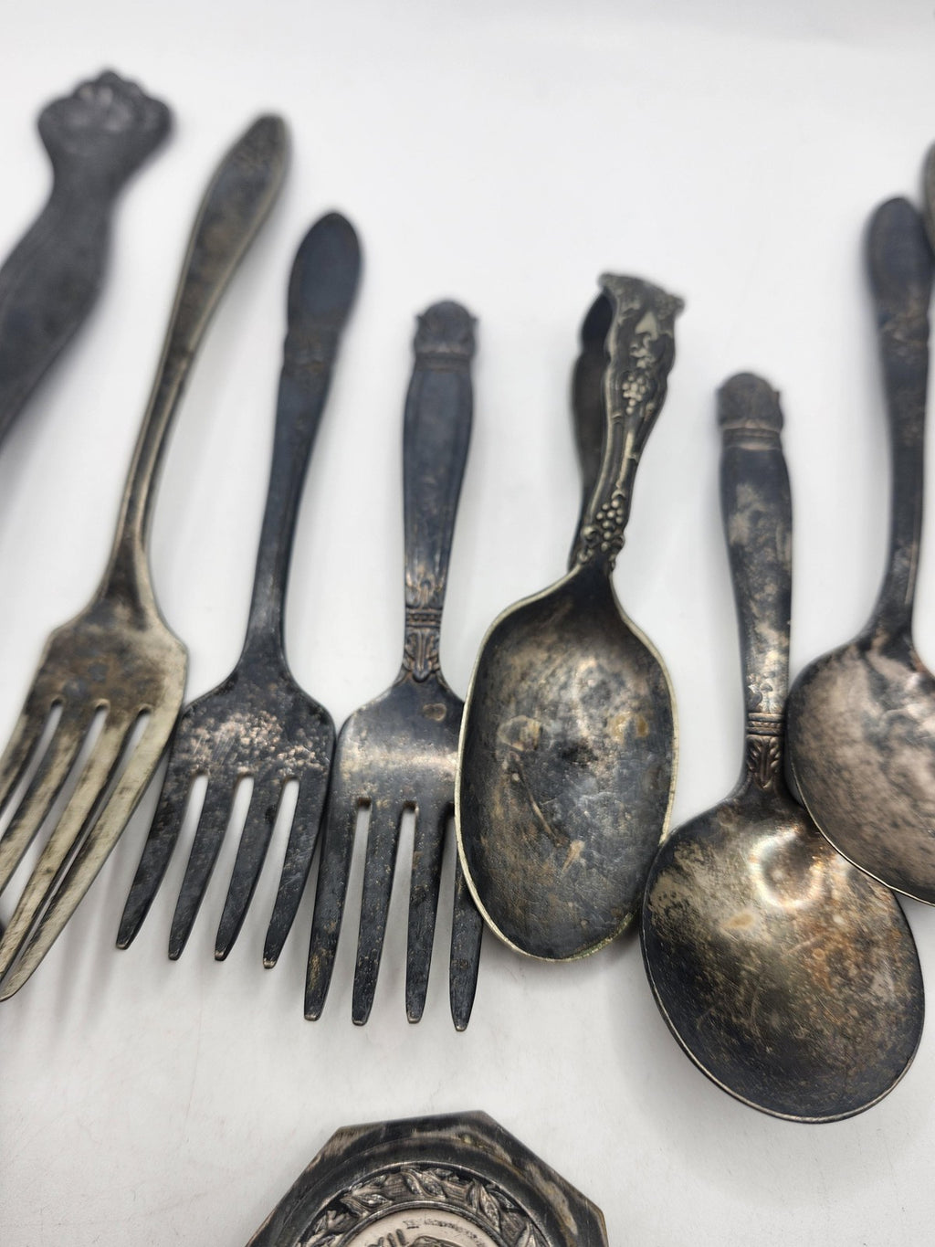 Vintage Holmes & Edwards Silverplate Flatware Set Engraved Mixed Silver Lot