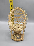 Wicker Doll Peacock Chair Wood Furniture For 12in Fashion Dolls Beige Decor