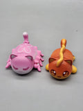 Bonkers Toys Cat Critter Vinyl Figure Lot 2 Pink Orange Glitter Animals Toy