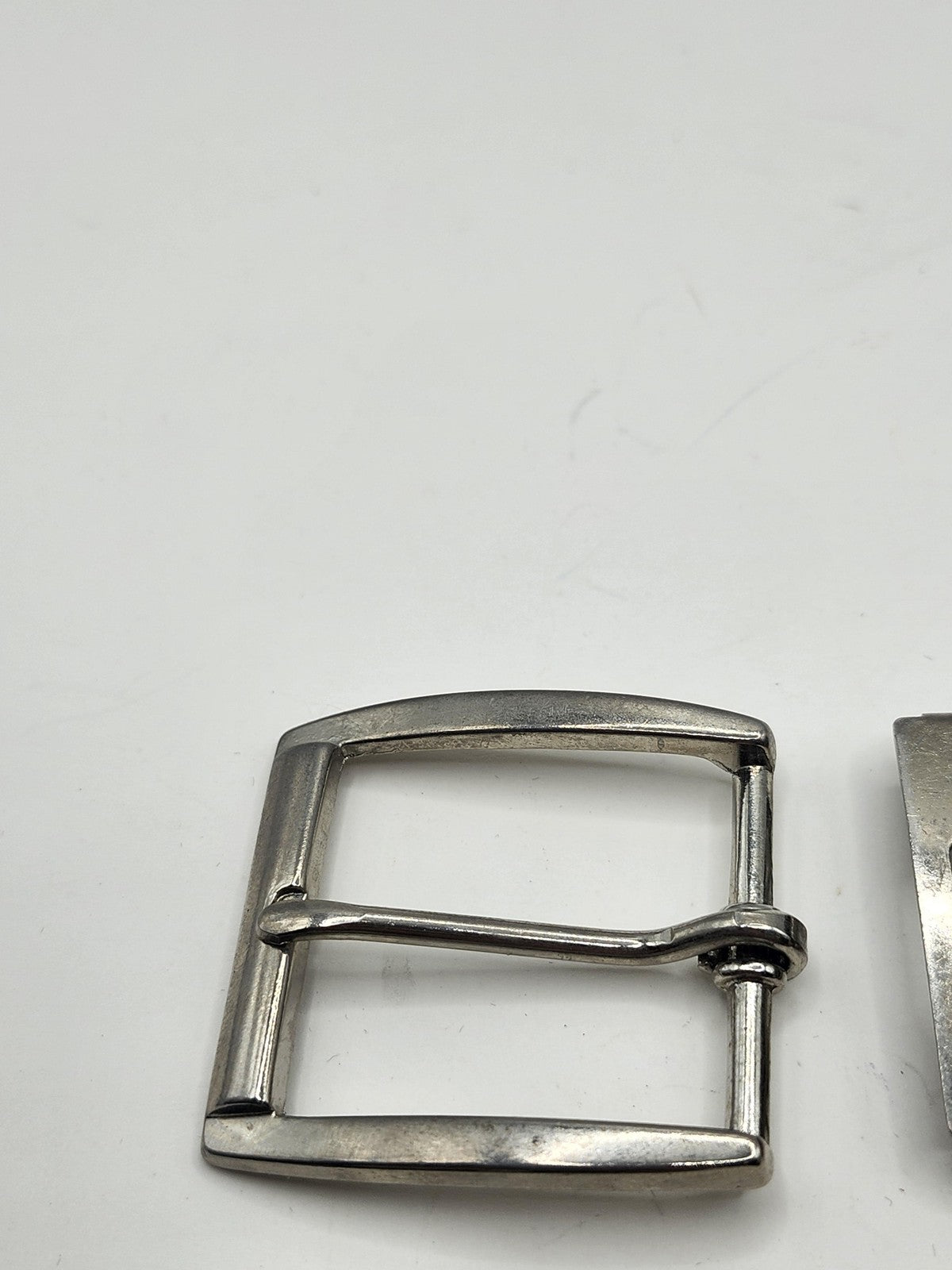 Vintage Metal Belt Buckle Lot Of 4 Mens Rectangular Clamp Medallion Silver Gold