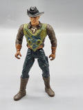 Vintage Cowboy Warrior Action Figure Plastic Toy Loose Brown Hat Boots Armor