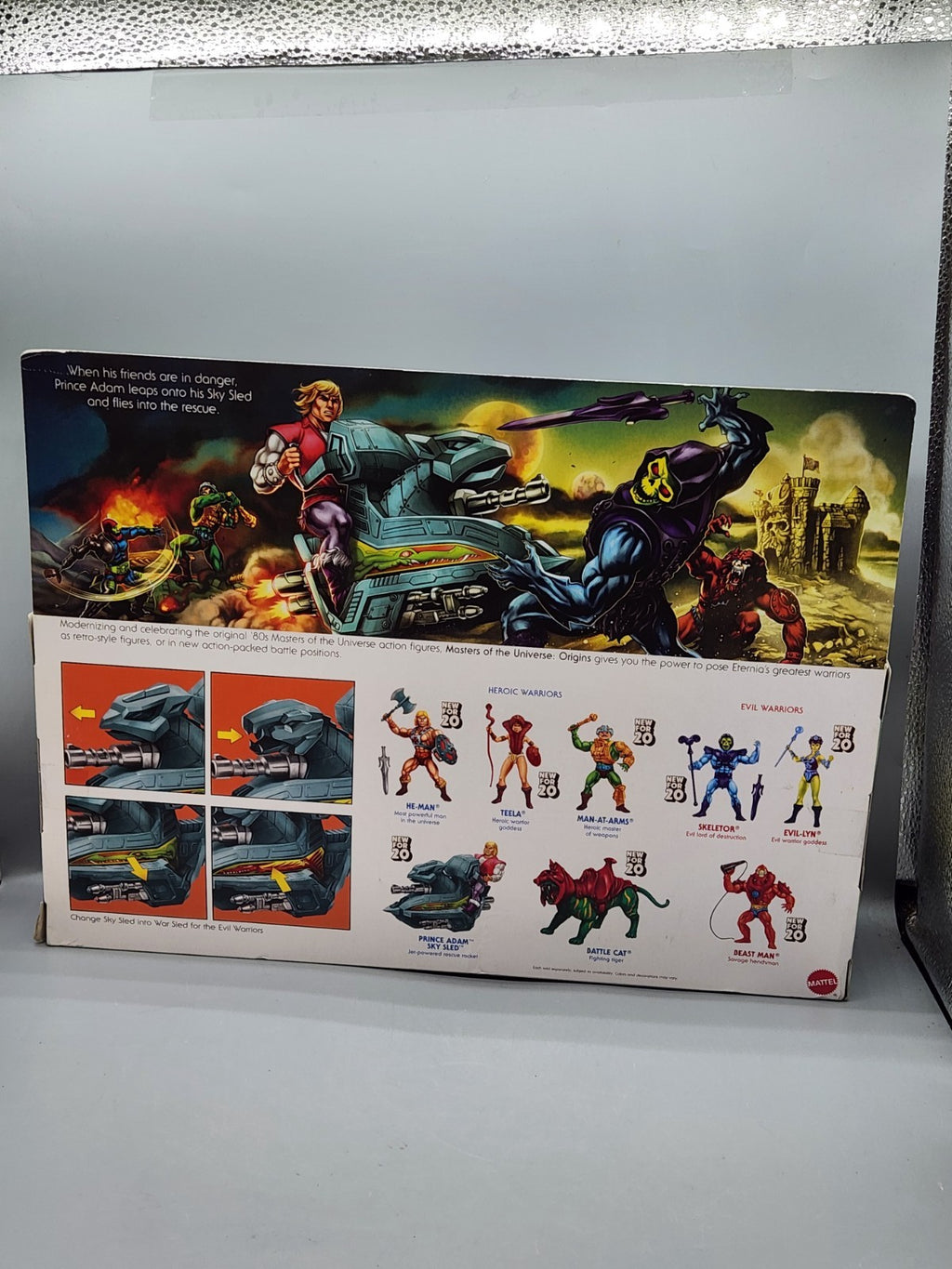 Masters of the Universe Prince Adam Sky Sled Mattel MOTU Vehicle Figure Set NEW