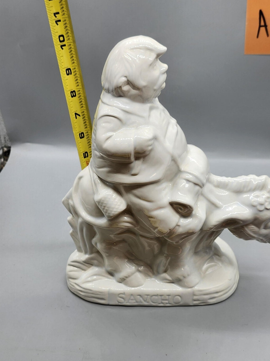 Unmarked White Ceramic Sancho Panza Figurine Don Quixote Literature Home Decor