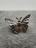 Gold Tone Butterfly Brooch Pin Textured Wings Insect Costume Jewelry Gift Cute