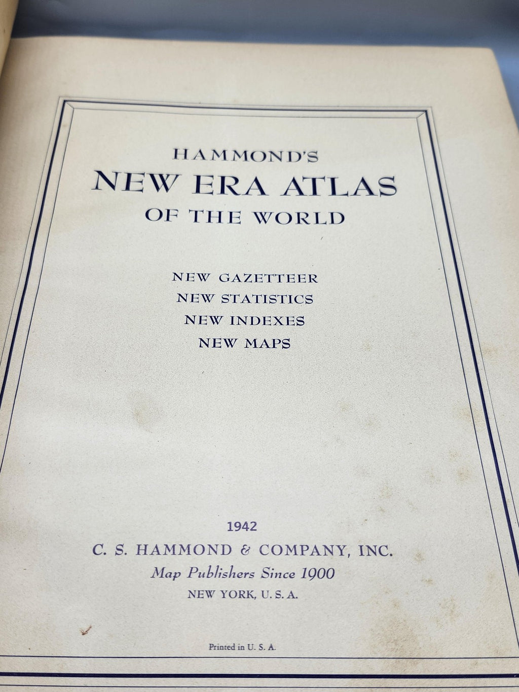 Vintage Hammond's New Era Atlas Of The World C.S. Hammond Red HC USA 1942 Maps
