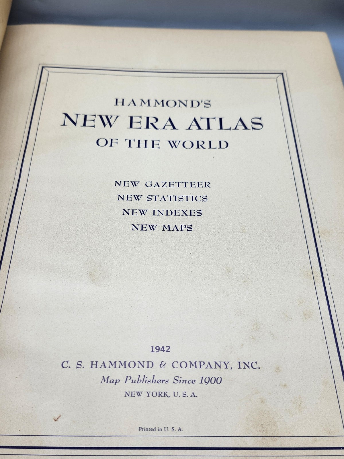 Vintage Hammond's New Era Atlas Of The World C.S. Hammond Red HC USA 1942 Maps