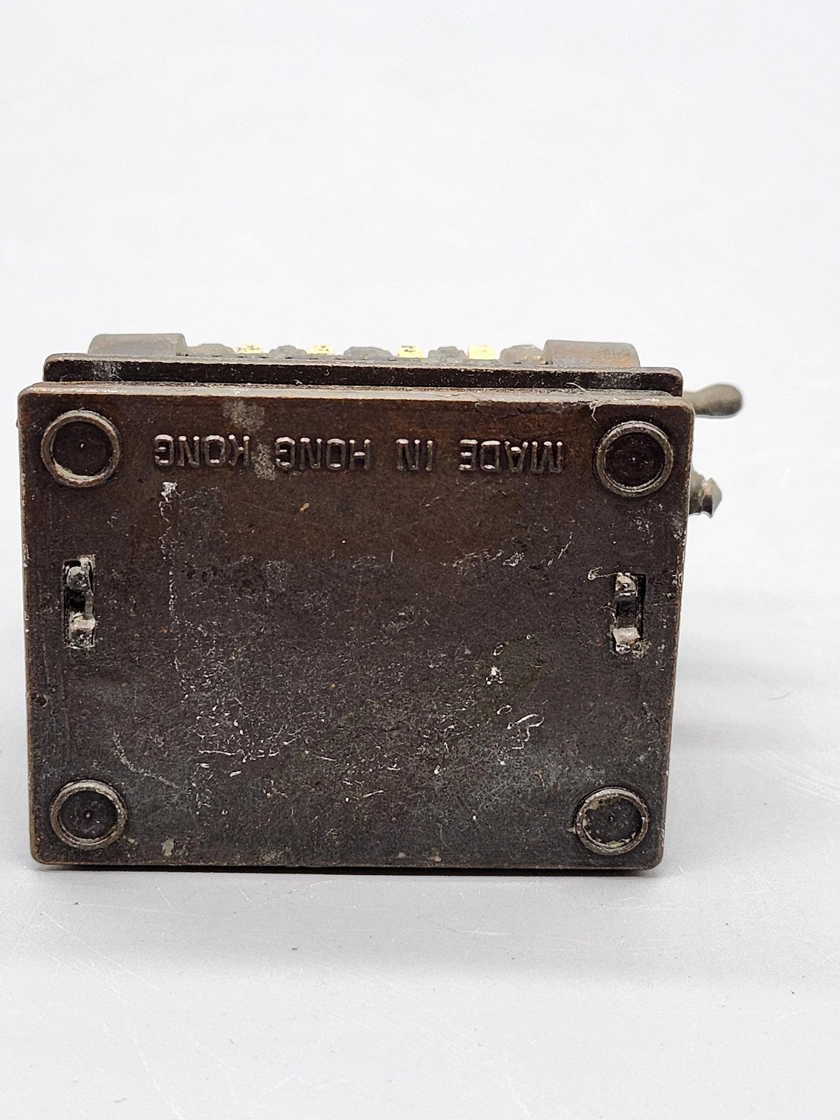 Vintage Cash Register Pencil Sharpener Mini Bank Tin Metal Hong Kong Desk Decor