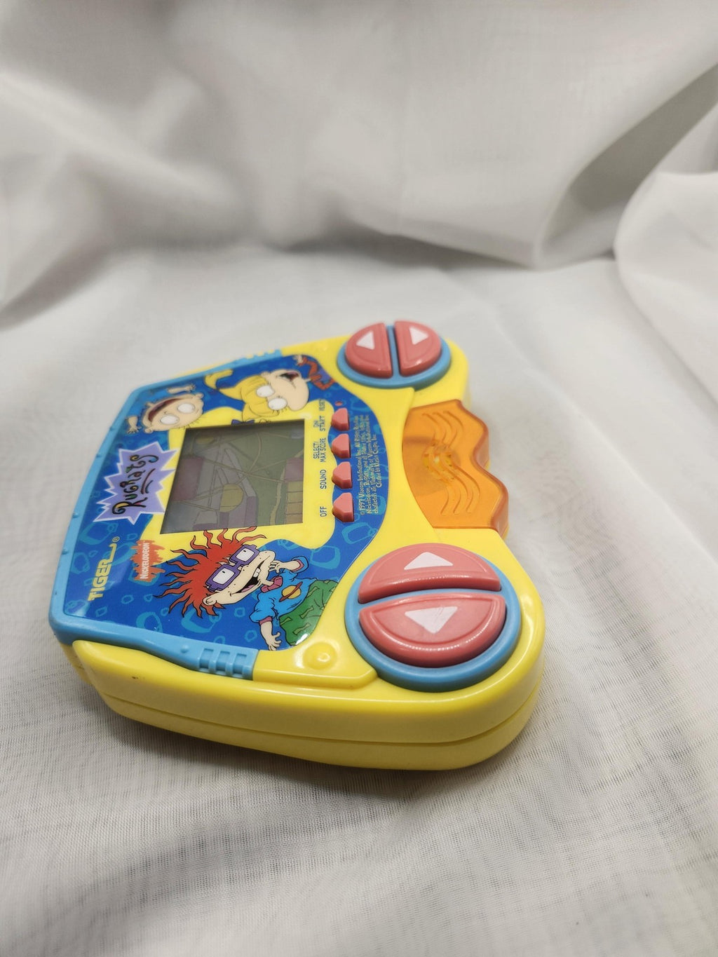 Vintage 1997 Tiger Rugrats Nickelodeon Electronic LCD Handheld Video Game Yellow