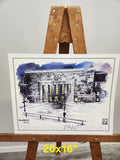 Buffalo Memorial Auditorium 1940 First Snow Storm Art Print KeyBank WKBW 20x16