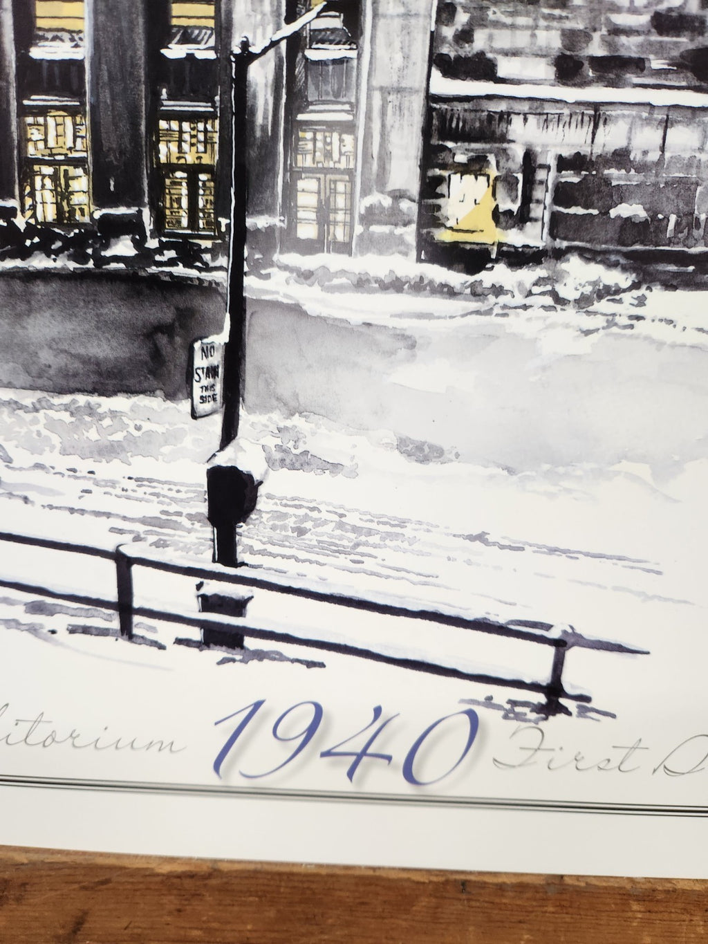 Buffalo Memorial Auditorium 1940 First Snow Storm Art Print KeyBank WKBW 20x16