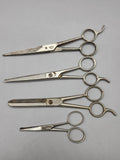 Vintage Millers Forge Barber Hair Cutting Thinning Shears Set 4 Pc 6in Silver
