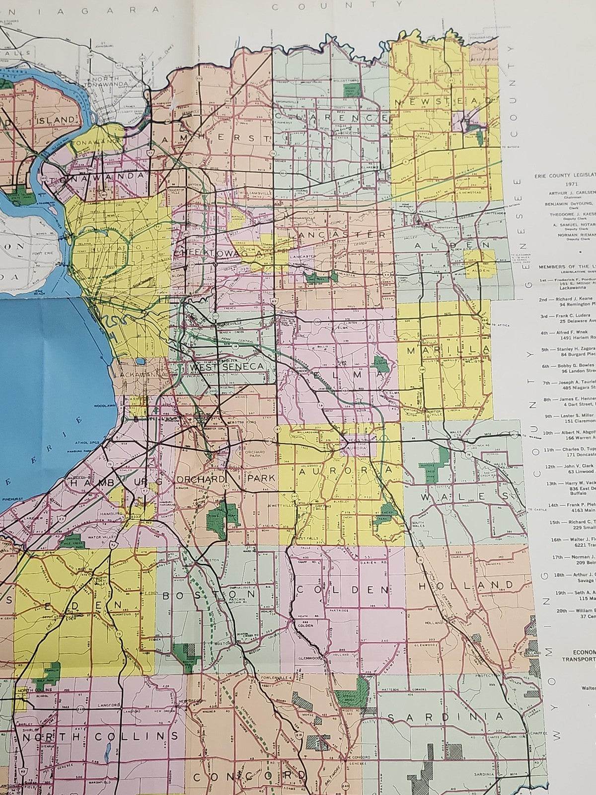Vintage 1971 Erie County New York Highway Road Map 150th Anniversary Folded USA