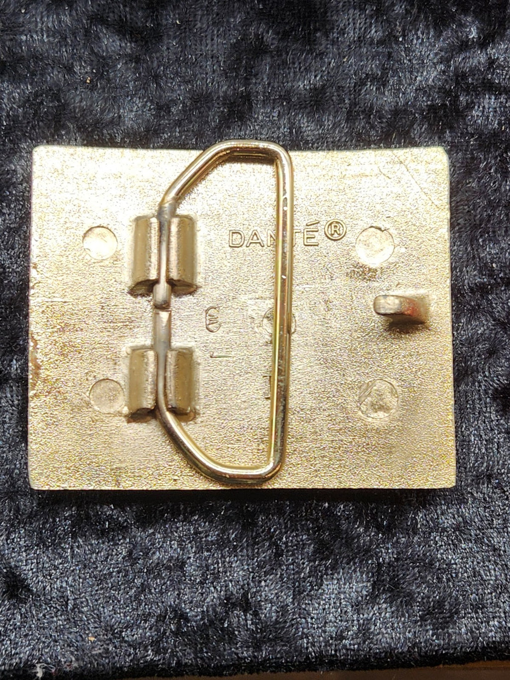 Vintage DANTE Initial “D” Belt Buckle Gold Tone Silver Tone Monogram USA
