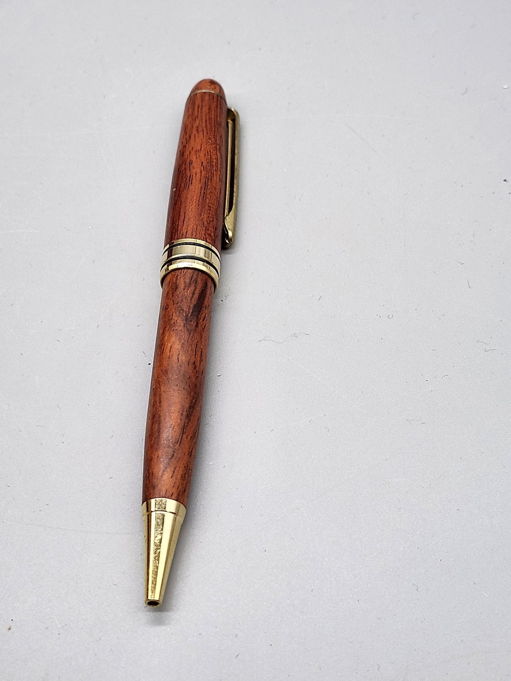 Wood Ballpoint Pen Wooden Case Set WNYFHSA Engraved Gold Trim Black Ink Gift