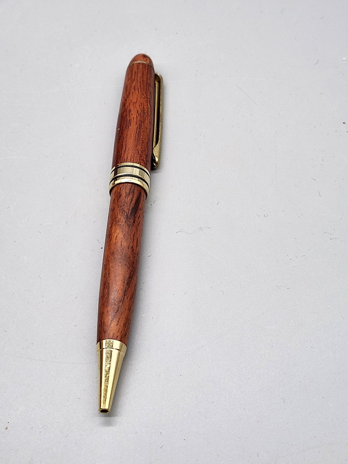 Wood Ballpoint Pen Wooden Case Set WNYFHSA Engraved Gold Trim Black Ink Gift