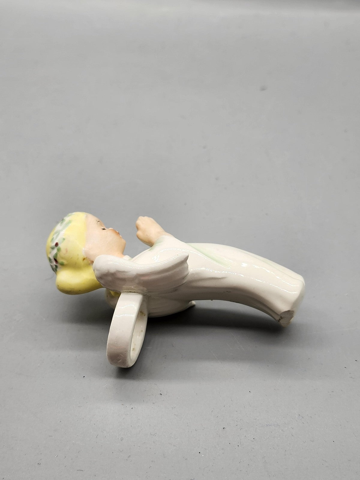 Vintage Ceramic Praying Angel Figurine Small Ring Holder Christmas White Decor