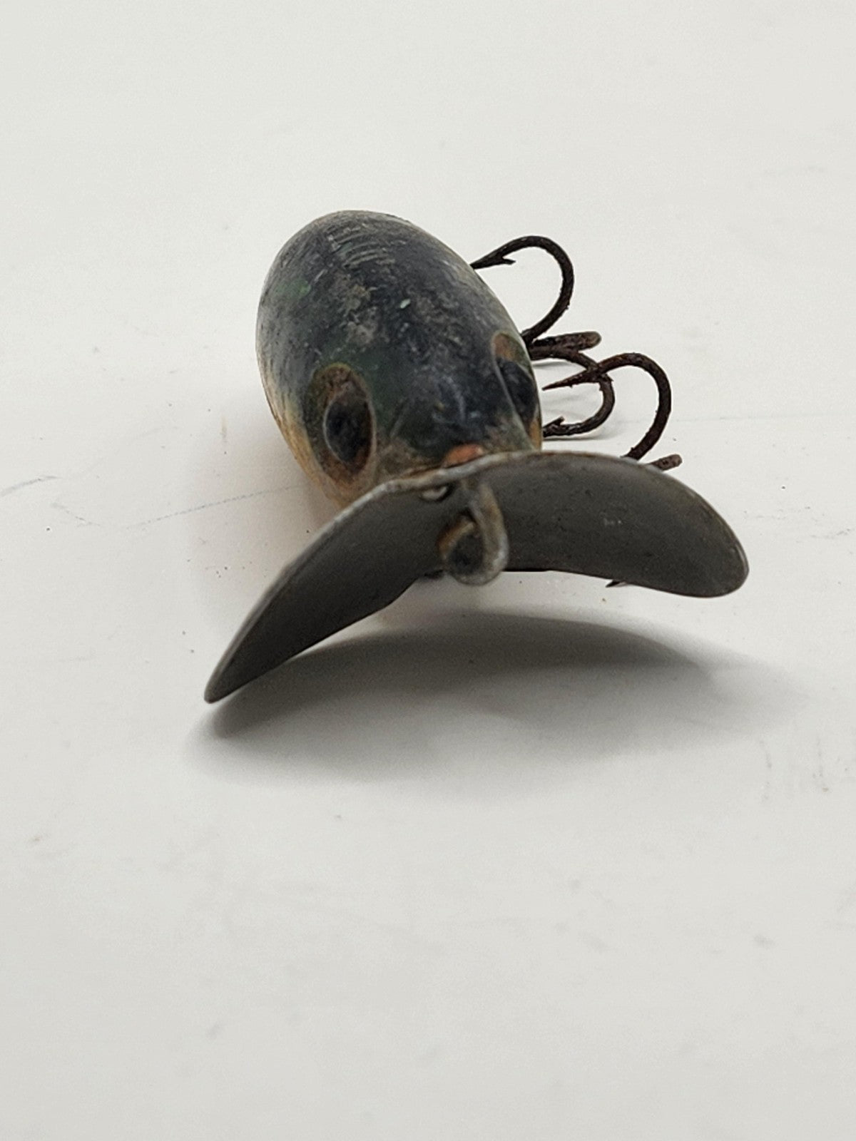 Vintage Jitterbug Wood Topwater Bass Fishing Lure Black Yellow Freshwater