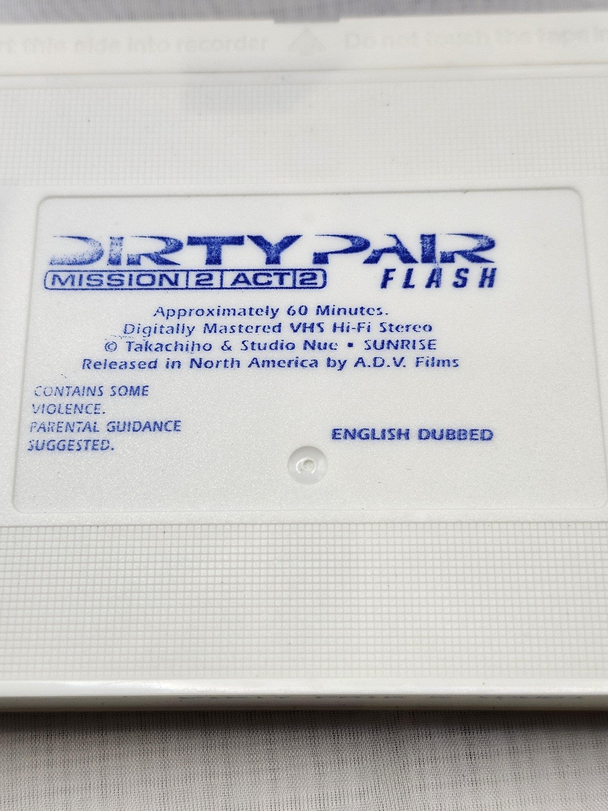 Dirty Pair Flash Mission 2 Act 2 VHS English Dubbed Anime Sci Fi Japan NTSC
