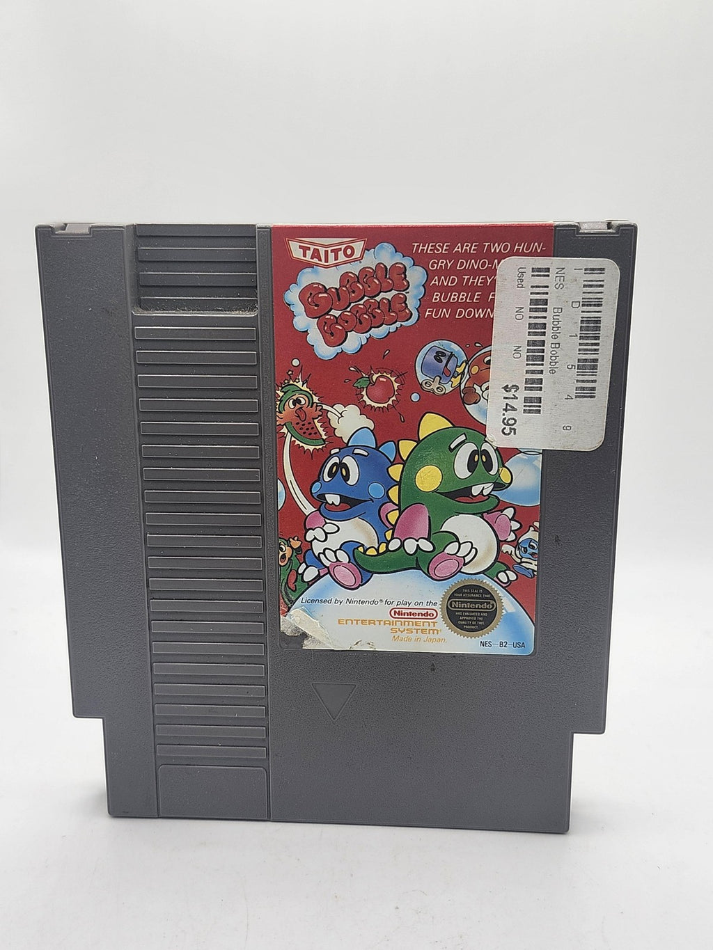 Bubble Bobble Nintendo NES Game Cartridge Taito NTSC-U/C 1988 Arcade Platformer