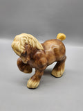 Unmarked Horse Figurine Medium Brown Cream Porcelain Pony Shelf Decor Accent
