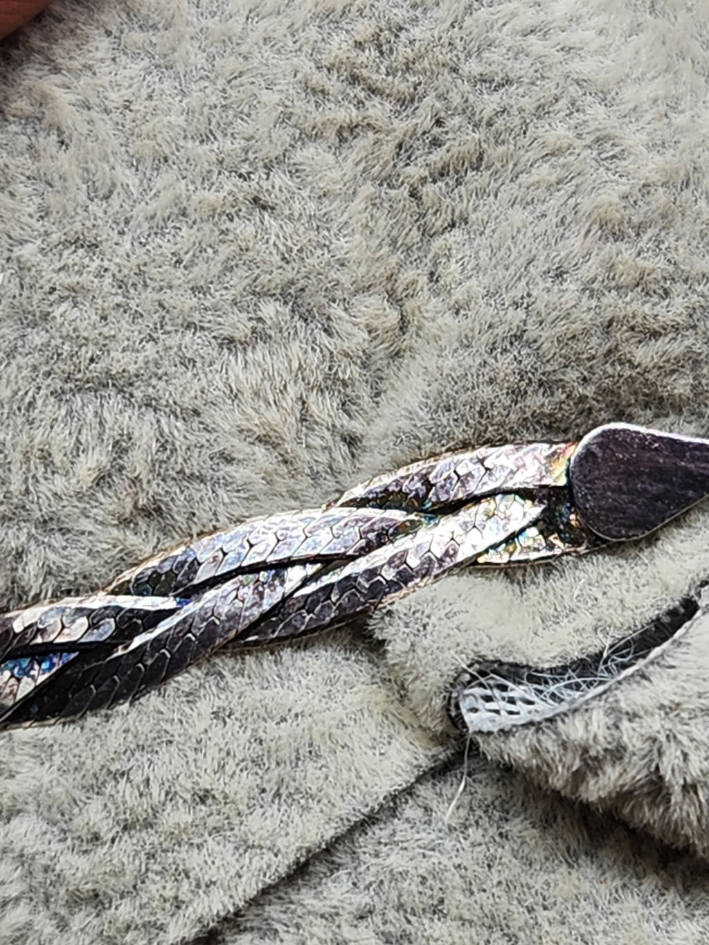 Vintage Sterling Silver 925 Braided Woven Bracelet 7" Textured Design