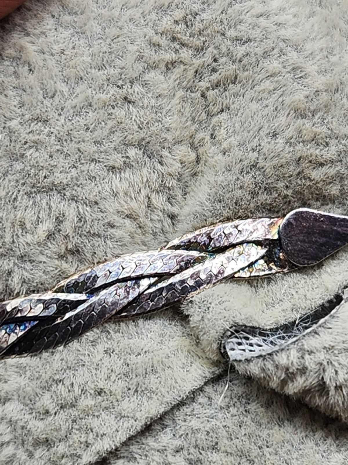Vintage Sterling Silver 925 Braided Woven Bracelet 7" Textured Design
