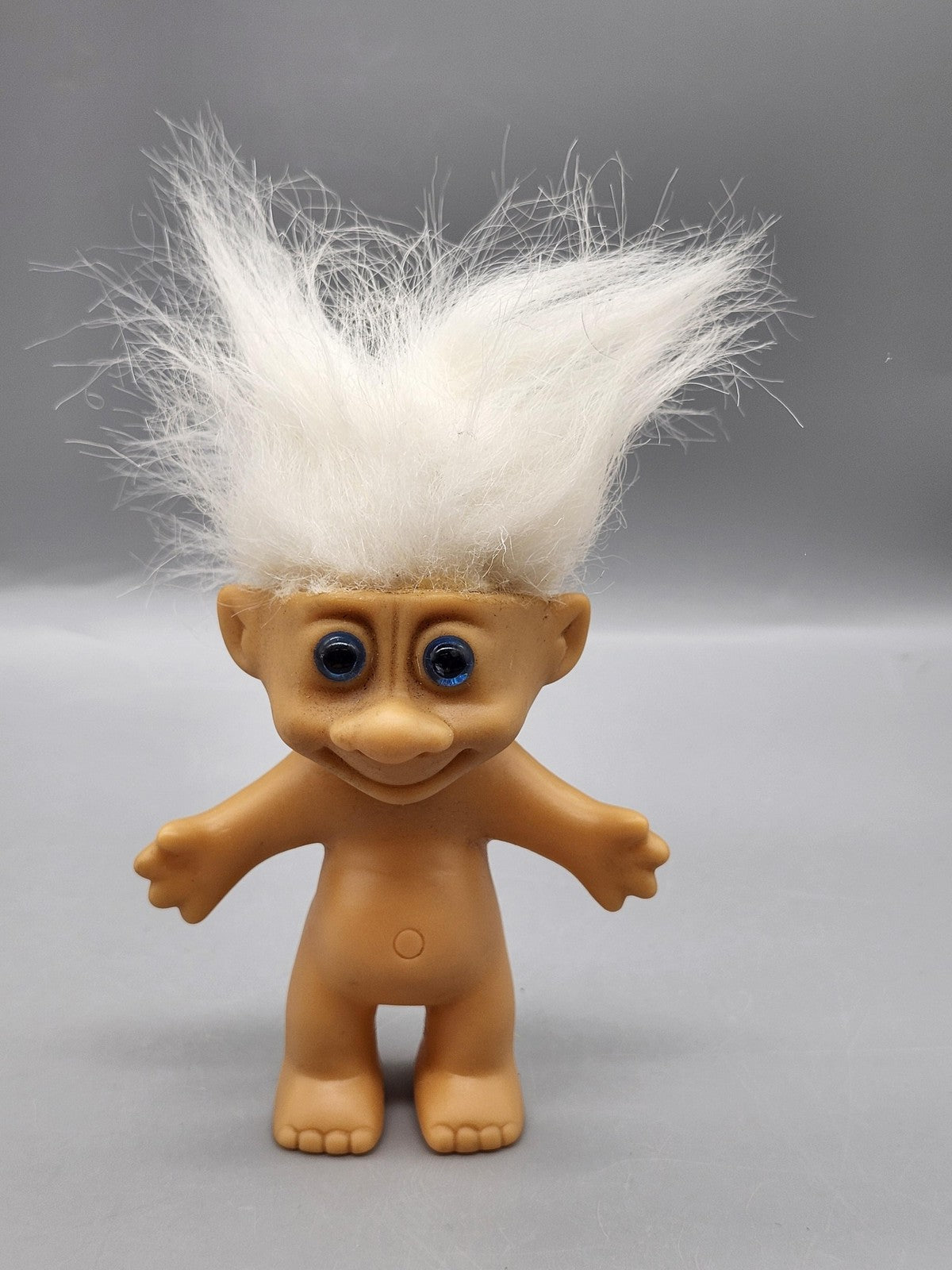 Troll Doll White Hair Blue Eyes Nude Vinyl Fantasy Figure Toy Collectible