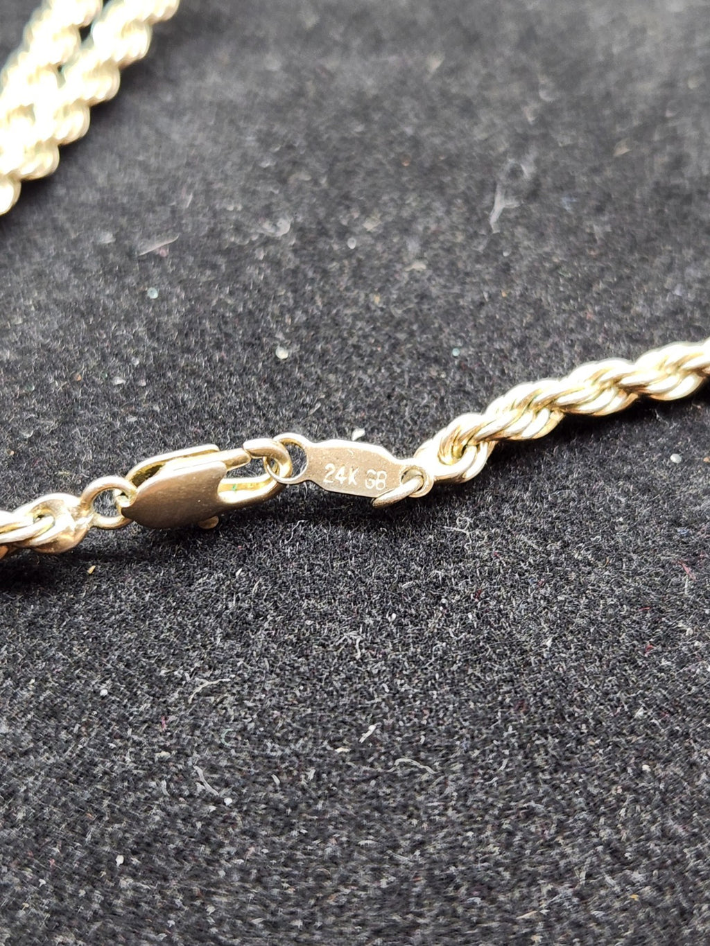 Vintage Twisted Gold Tone Rope Necklace Classic Layering Chain 24K GP Marked