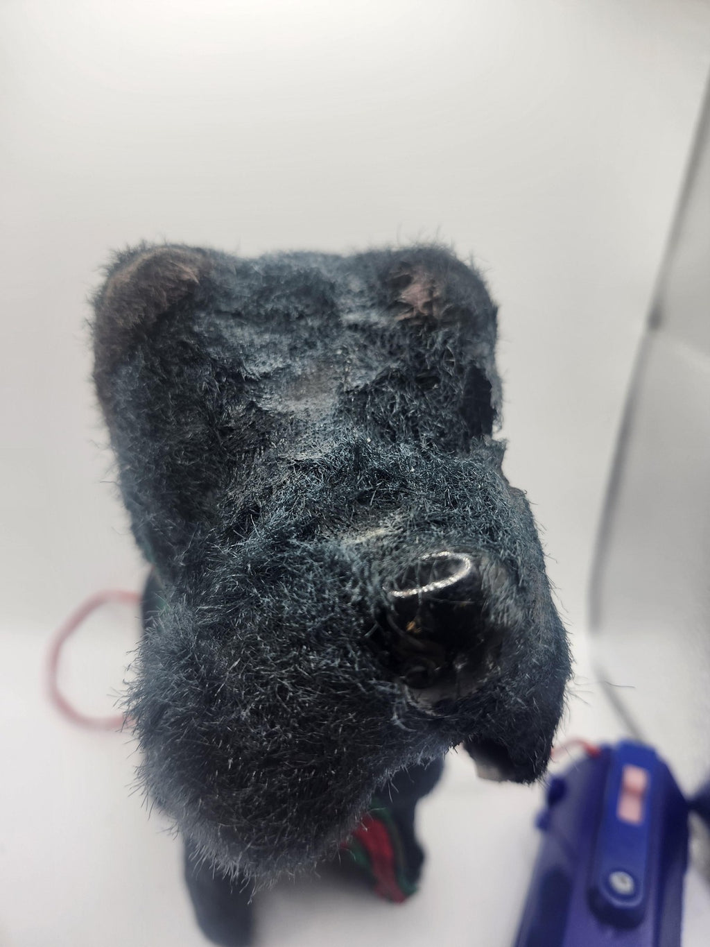 Vintage Black Scottie Dog Plush Stuffed Animal Small Battery Remote Toy Walking