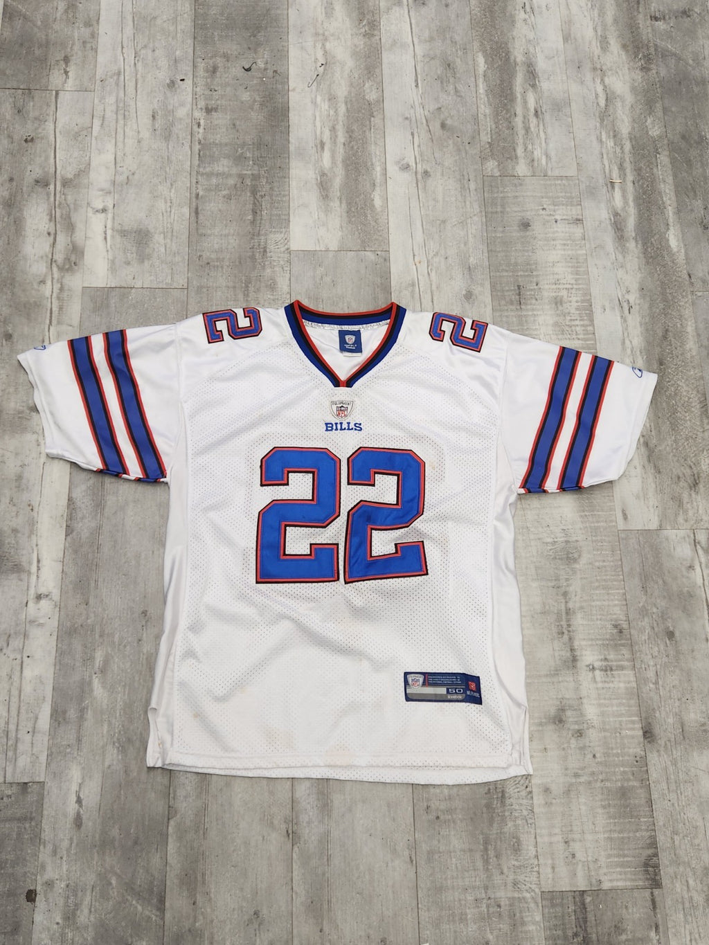 Signed Fred Jackson Buffalo Bills Reebok On Field Jersey Size 50 White NFL