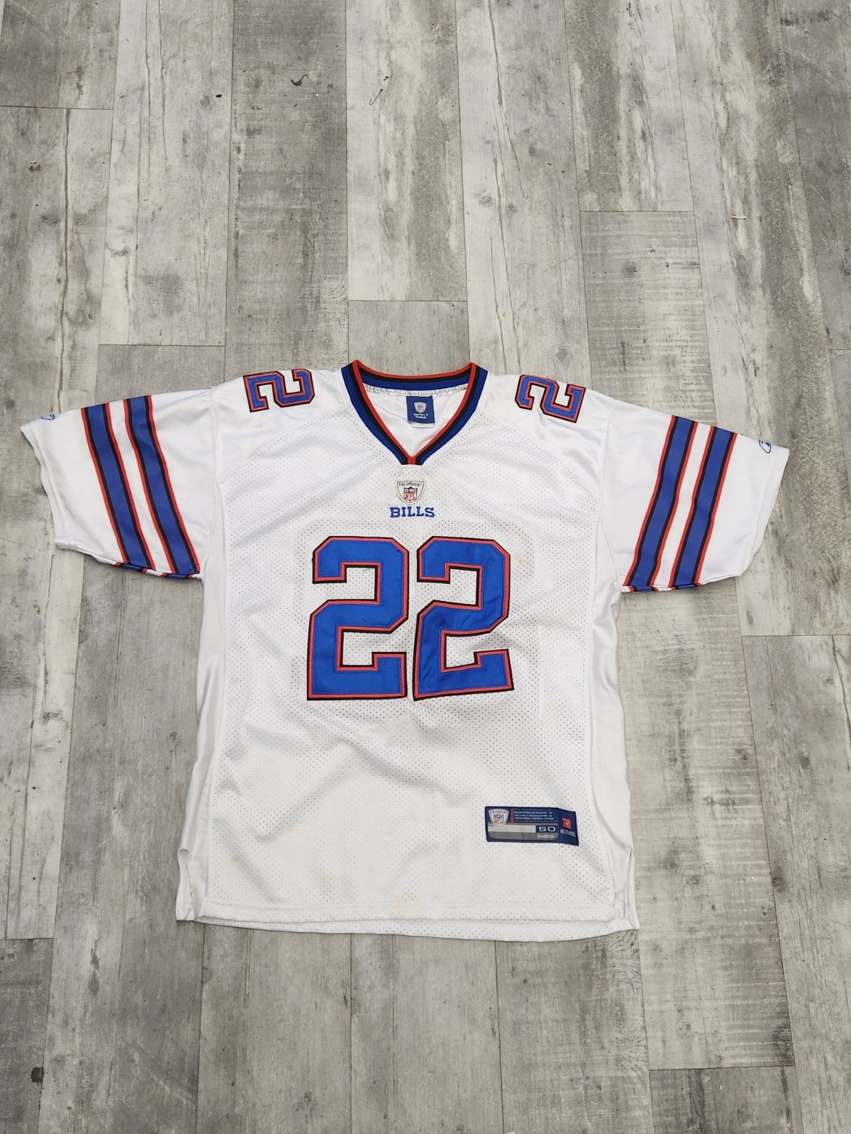 Signed Fred Jackson Buffalo Bills Reebok On Field Jersey Size 50 White NFL