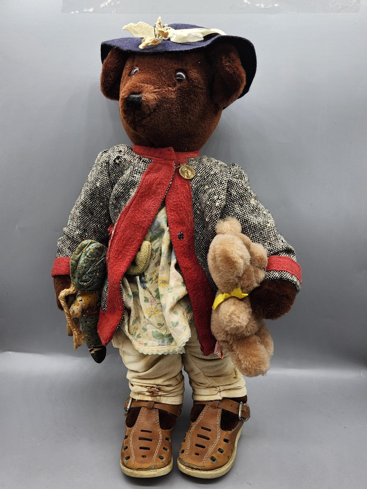 Vintage Boyds Bears Brown Teddy Bear Medium Dressed Plush Stuffed Toy Doll
